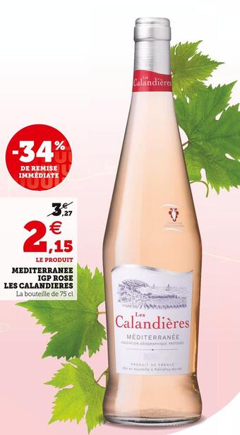 U Express Mediterranee igp rose les calandieres offre