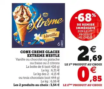 U Express Nestlé cone creme glacee extreme offre