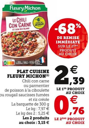 U Express Fleury michon plat cuisine offre