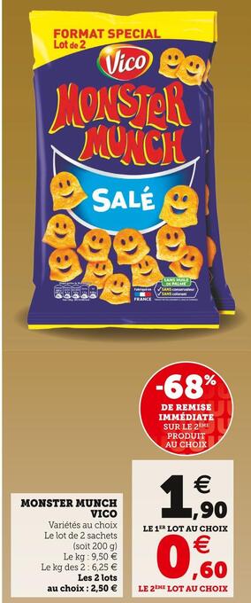 U Express Vico monster munch offre