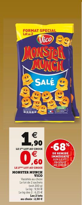 U Express Vico monster munch offre
