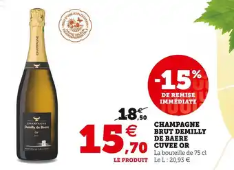 U Express Cuvee or champagne brut demilly de baere offre