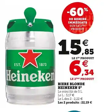 Super U Heineken biere blonde 5° offre
