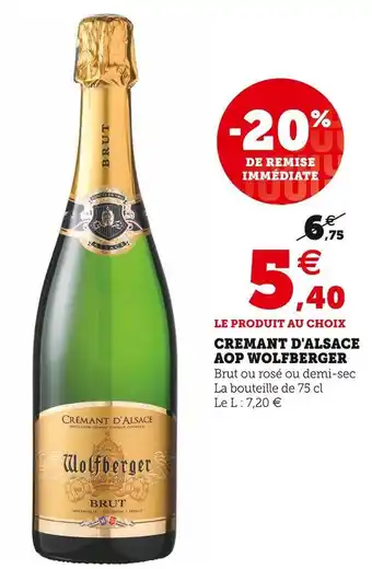 Super U Wolfberger cremant d'alsace aop offre