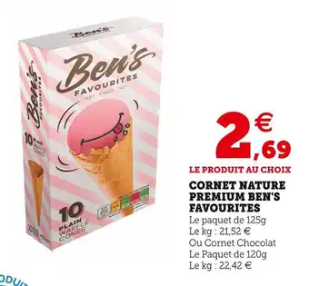 Super U Ben's cornet nature premium favourites offre
