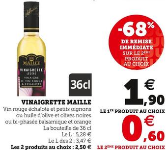 Super U Maille vinaigrette offre