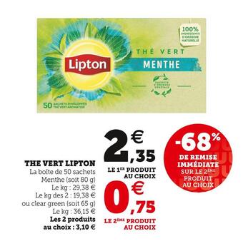 Super U Lipton the vert offre