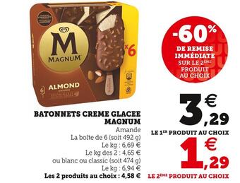 Super U Magnum batonnets creme glacee offre