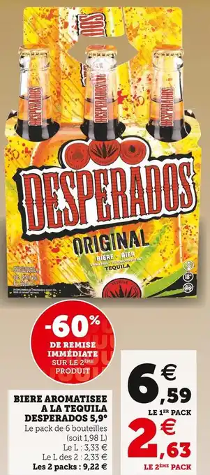 Super U Desperados biere aromatisee a la tequila 5,9° offre