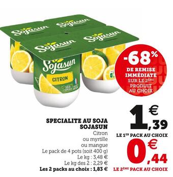 Super U Sojasun specialite au soja offre