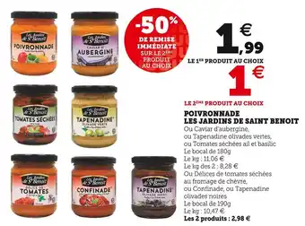 Super U Les jardins de saint benoit poivronnade offre
