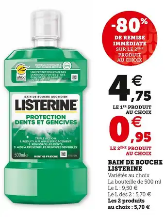 Super U Listerine bain de bouche offre