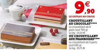 Super U Croustillant au chocolat*** ou croustillant aux framboises*** offre