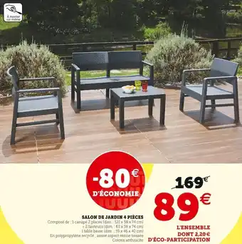 Salon de jardin 4 piĂšces
