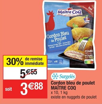 Migros Cordon bleu de poulet maître coq offre