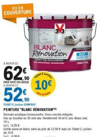 E.Leclerc Brico Peinture "blanc rénovation" offre