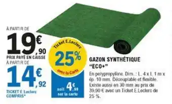 E.Leclerc Brico Gazon synthétique "eco+" offre