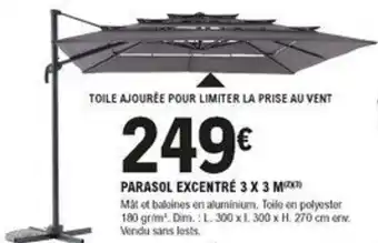 E.Leclerc Brico Parasol excentré 3 x 3 m offre