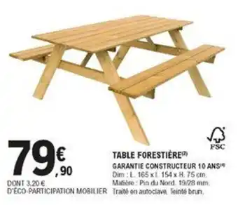 E.Leclerc Brico Table forestière offre