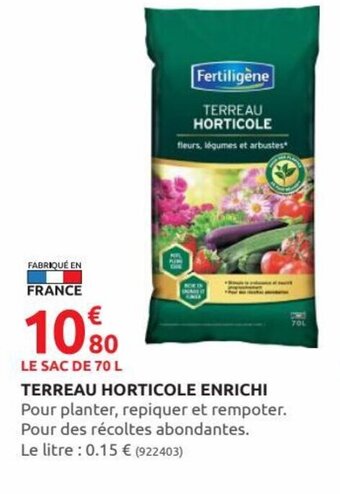 Rural Master Terreau Horticole Enrichi offre