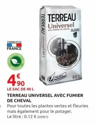 Rural Master Terreau Universel Avec Fumier de Cheval offre