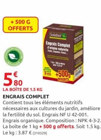 Rural Master Engrais Complet offre