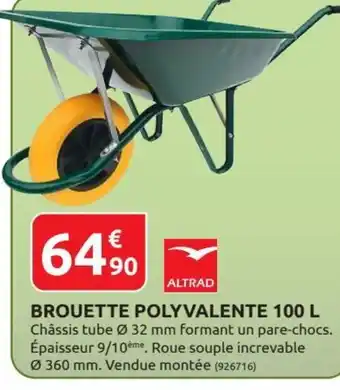 Rural Master Brouette Polyvalente 100L offre