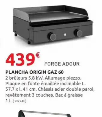 Rural Master Plancha Origin Gaz 60 offre