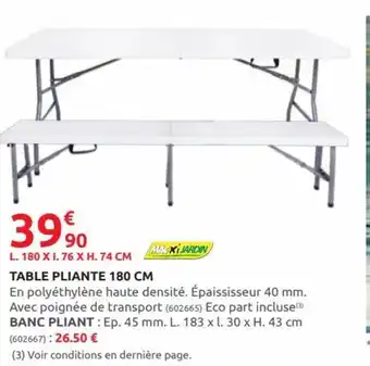 Rural Master Table Pliante 180cm offre