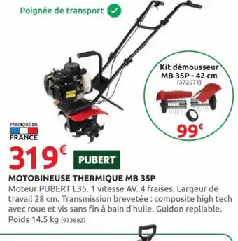 Rural Master Motobineuse Thermique MB 35P offre