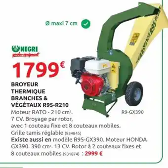 Rural Master Broyeur Thermique Branches & Végétaux R95-R210 offre