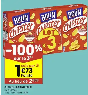 Leader Price Chipster l'original belin offre