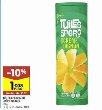 Leader Price Tuiles apéro gout crème oignon offre