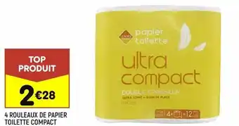 Leader Price 4 rouleaux de papier toilette compact offre