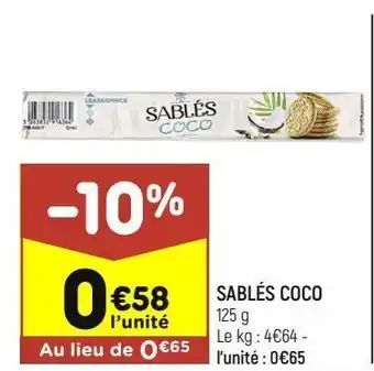 Sablés coco