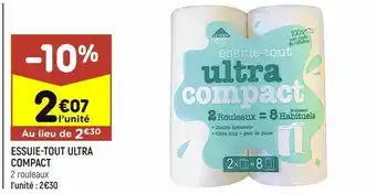 Leader Price Essuie tout ultra compact offre