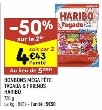 Leader Price Bonbons méga fête tagada & friends haribo offre