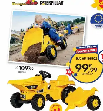 JouéClub Rolly kid dumper cat - benne avant basculante + remorque offre
