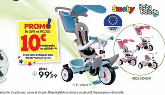 JouéClub Tricycle baby balade plus bleu offre