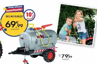 JouéClub Remorque citerne argent avec pompe et pulverisateur - rolly tanker offre