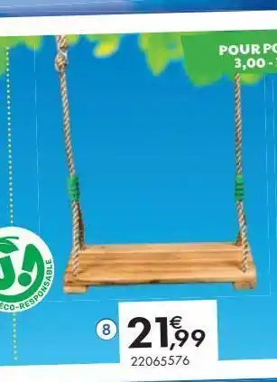 JouéClub Siege de balançoire bois luxe pour portique 3.00-3.50 m offre