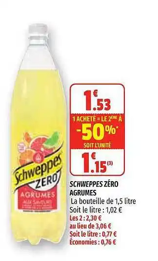 Coccinelle Express Schweppes Zéro Agrumes offre