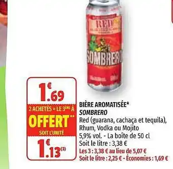 Coccinelle Express Bière Aromatisée Sombrero offre
