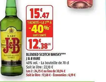 Coccinelle Express Blended Scotch Whisky J&b Rare offre