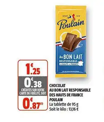 Coccinelle Supermarché Chocolat Au Bon Lait Responsable Des Hauts De France Poulain offre