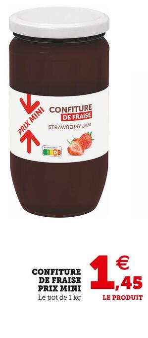 U Express Confiture de fraise prix mini offre