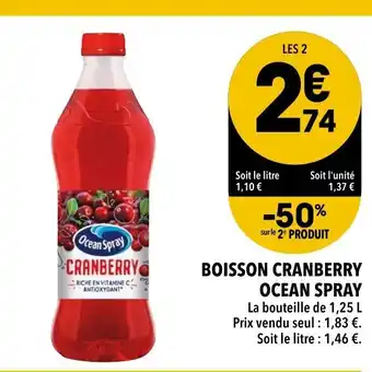 Supeco Boisson Cranberry Ocean Spray offre