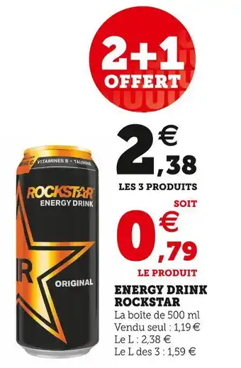 Super U Rockstar energy drink offre