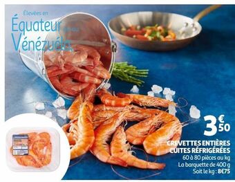 Auchan Supermarché Crevettes entières cuites réfrigérées offre