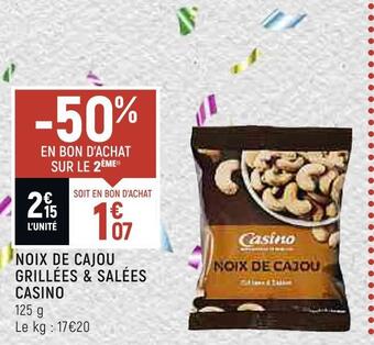 Spar Casino noix de cajou grillées & salées offre